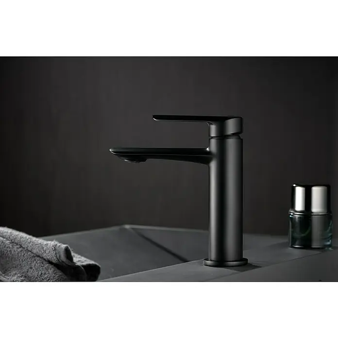 Imex Ural Grifo de lavabo - Negro, Mate - Foto ambiente