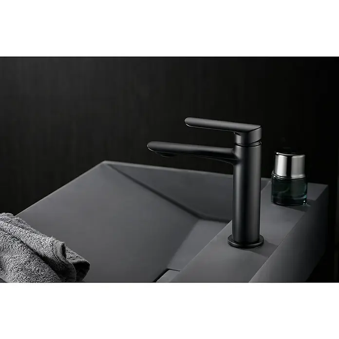 Imex Ural Grifo de lavabo - Negro, Mate - Foto ambiente