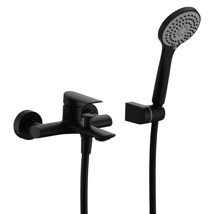 Imex Ural Grifo monomando de bañera - Negro, Mate - Primer plano