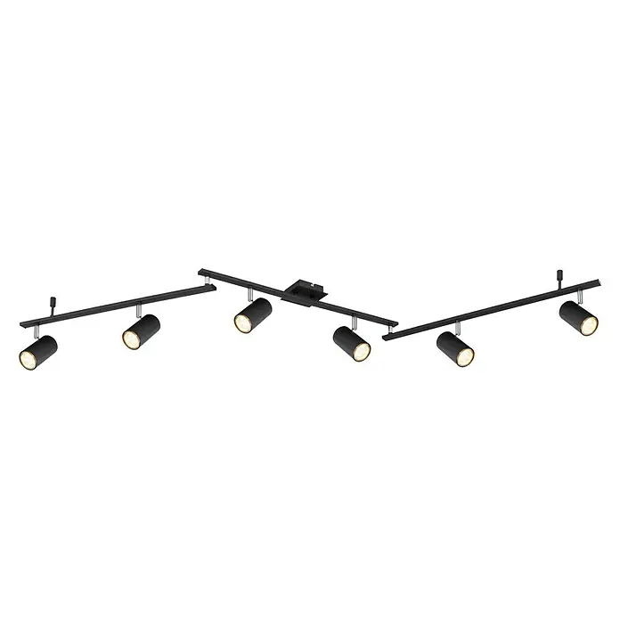 Globo Deckenstrahler Robby - 35 W, L x B x H: 180 x 10 x 18,5 cm, Schwarz, Sonstige - Diagonale Ansicht