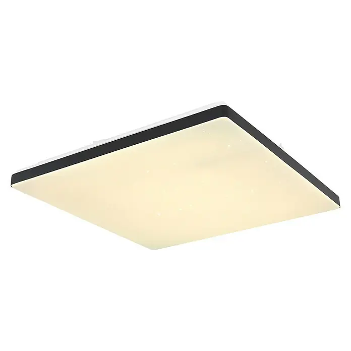 Globo LED-Deckenleuchte Ully - 24 W, L x B x H: 48,5 x 48,5 x 6 cm, Weiß/Schwarz - Diagonale Ansicht