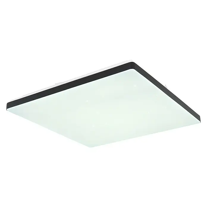 Globo LED-Deckenleuchte Ully - 24 W, L x B x H: 48,5 x 48,5 x 6 cm, Weiß/Schwarz - Diagonale Ansicht