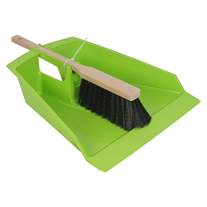 Talen Tools Bladschep met stoffer - Groen, Kunststof - Diagonaal zicht
