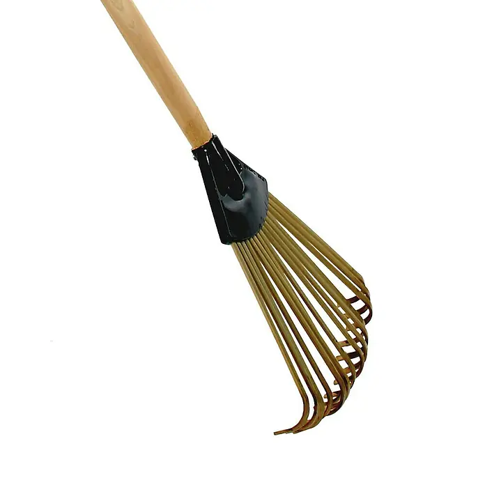 Talen Tools Kleine bladhark Mini - Lengte steel: 75 cm, Bamboe - Close-up