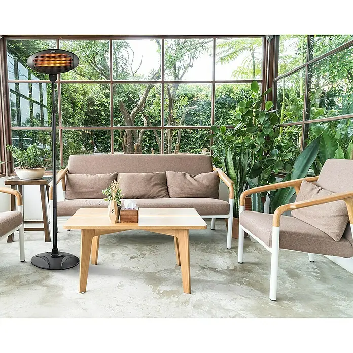 Jocca Estufa de pie Terraza - 2.000 W, Negro, Altura: 2,1 m - Foto ambiente