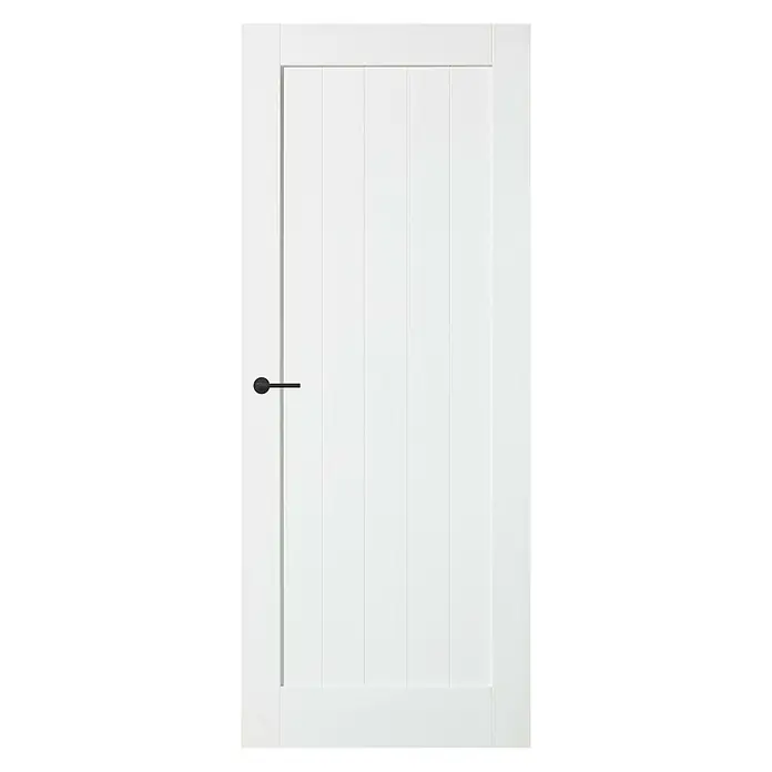 Solid Elements Binnendeur SE 6010 - 83 x 211,5 cm, Draairichting: Links- & rechts, Wit, Stomp, Massief - Vooraanzicht
