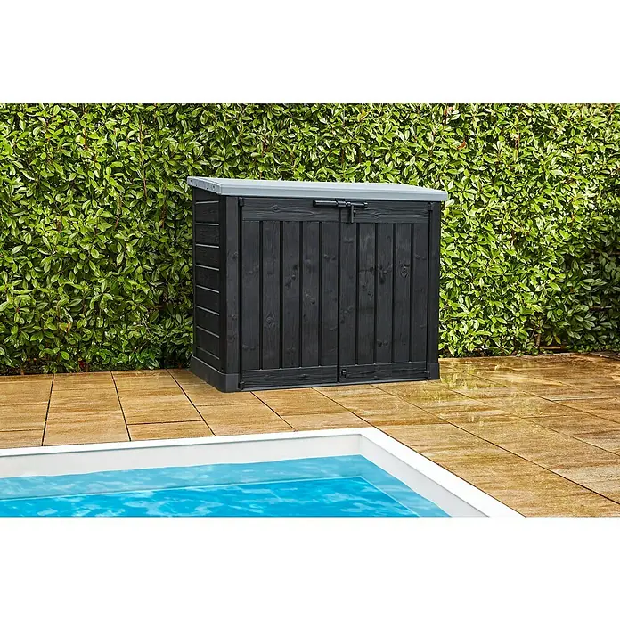 Keter Aufbewahrungsbox Store it out Max - L x B x H: 145,5 x 82 x 125 cm, Kunststoff, Anthrazit/Grau - Stimmungsaufnahme