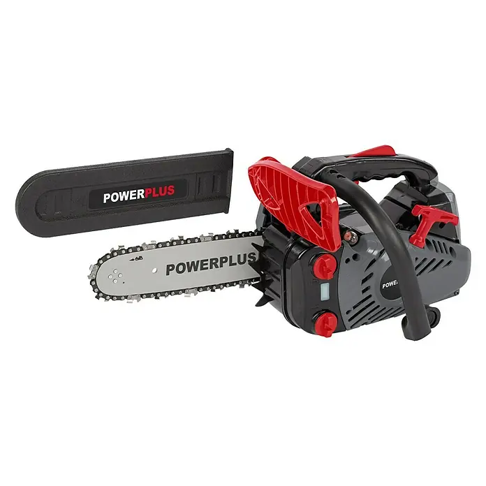 PowerPlus Motosierra de gasolina POWEG2005 - 0,9 kW, 25,4 cm³, Longitud de la cuchilla: 25 cm (podadora) - Vista angular