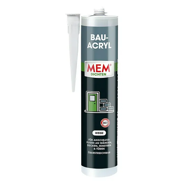 MEM Bau-Acryl - Weiß, 300 ml - Vorderansicht