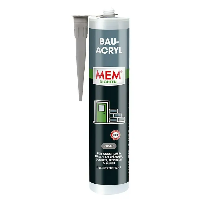 MEM Bau-Acryl - Grau, 300 ml - Vorderansicht
