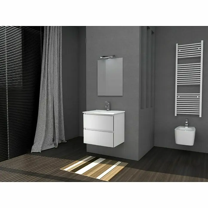 Kupaonski ormarić ispod umivaonika Aqua - Boja: Bijela boja, D x Š x V: 46 x 61 x 55,5 cm - Živopisni prikaz