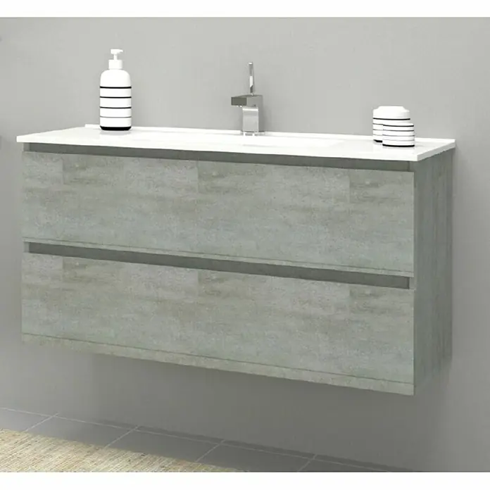 Kupaonski ormarić ispod umivaonika - Boja: Boja betona, D x Š x V: 46 x 99 x 55,5 cm - Živopisni prikaz
