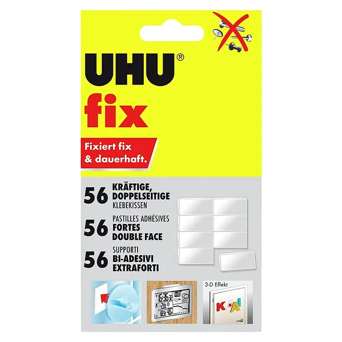 UHU Klebekissen Fix - 56 Stk., 12 x 18 x 1,7 mm - Vorderansicht