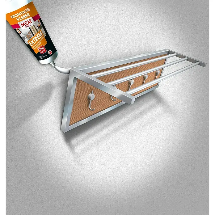 MEM Montagekleber Extrem - Beige/Weiß, 1 Stk. x 250 g - Anwendungsbeispiel
