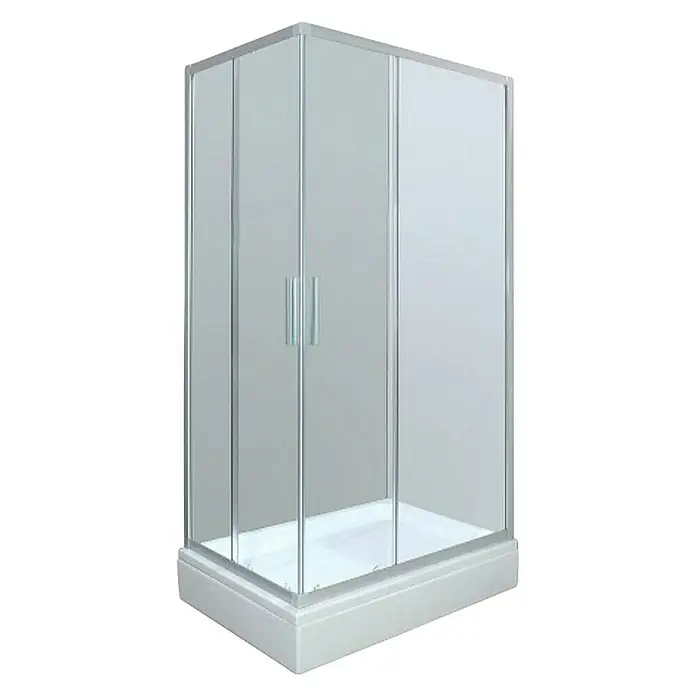Kutna tuš kabina Smart - D x Š x V: 120 x 80 x 210 cm, Prozirna - Dijagonalni pogled