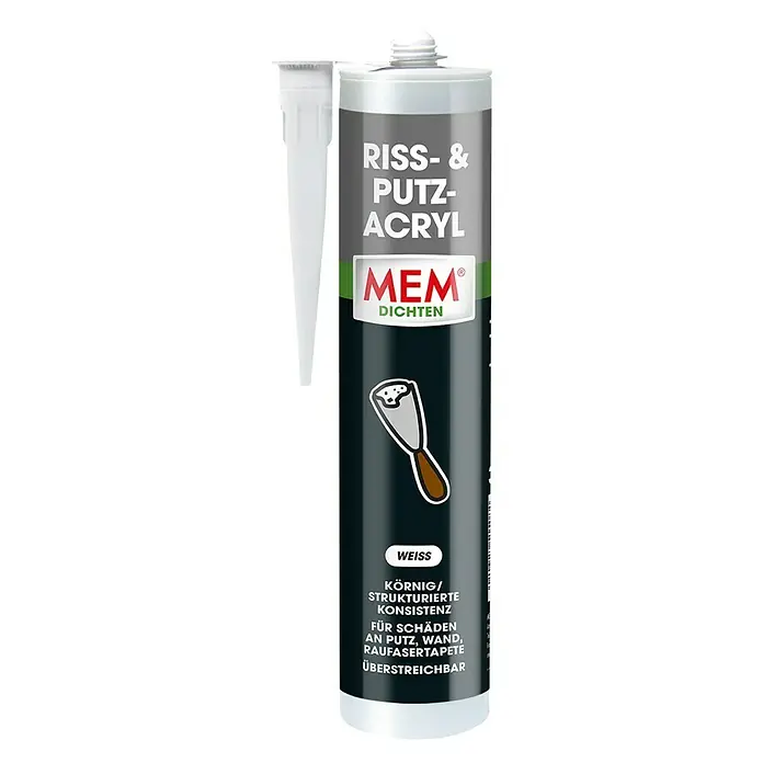 MEM Riss-Acryl und Putz-Acryl - Weiß, 300 ml - Vorderansicht