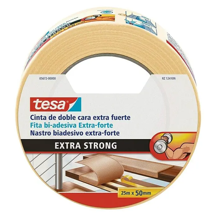 Tesa Dvostruka ljepljiva traka - 25 m x 50 mm - Pogled sprijeda