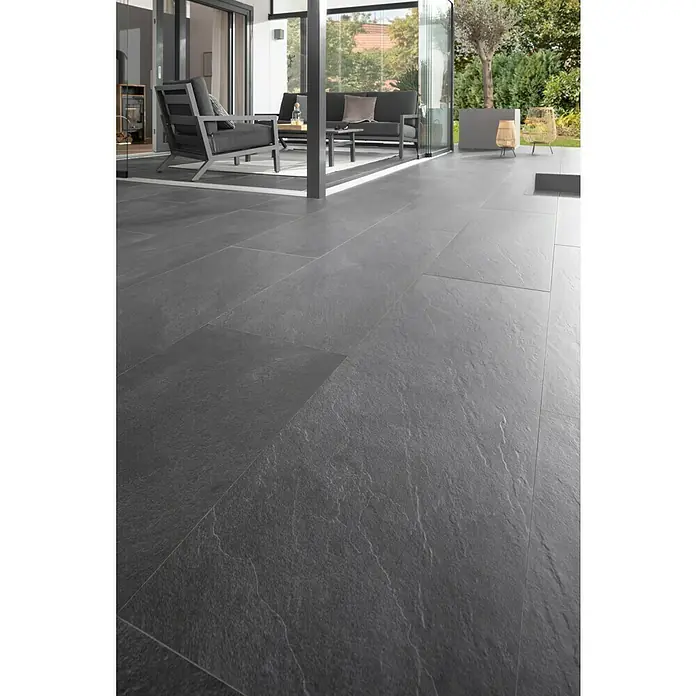 Terrassenfliese Cera 2.0 - 40 x 120 x 2 cm, Museo Ardesia Nero, Matt - Stimmungsaufnahme