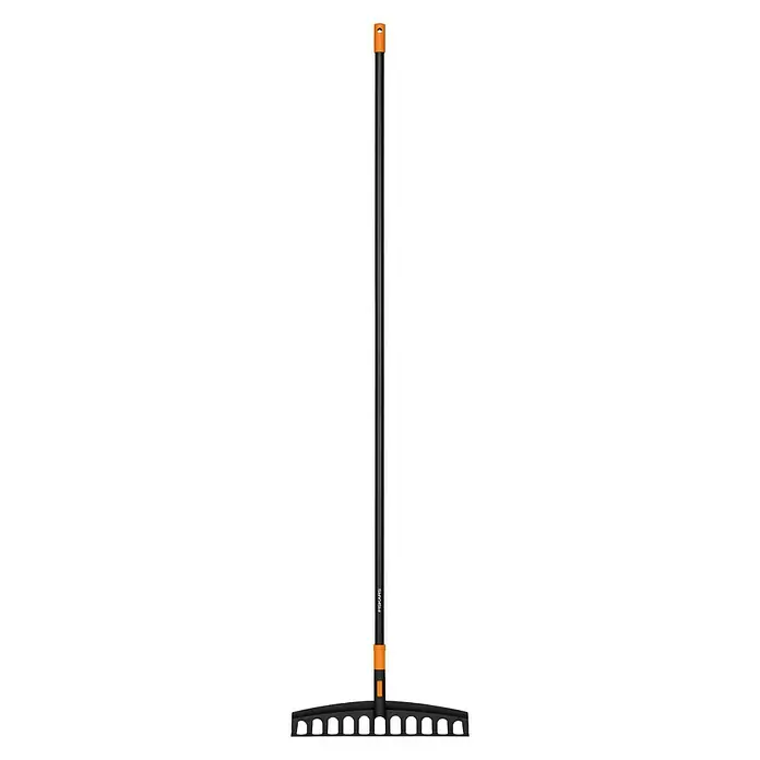 Fiskars Solid Gartenrechen Universal - Arbeitsbreite: 41 cm, Anzahl Zinken: 12, Langstiel - Vorderansicht