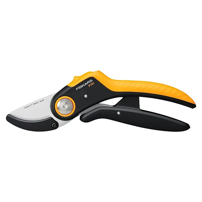 Fiskars Plus Gartenschere PowerLever P741 - Amboss, Max. Aststärke: 24 mm - Vorderansicht