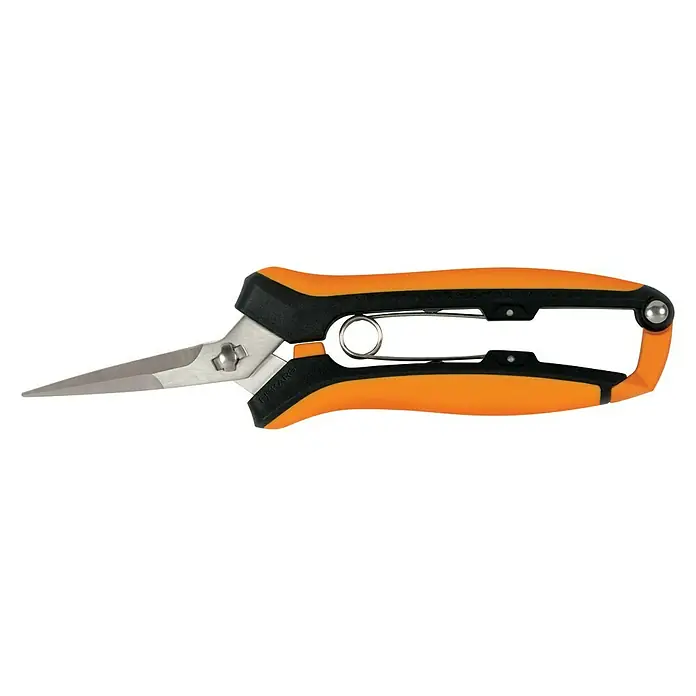 Fiskars Solid Gartenschere Micro-Tip SP160 - Gebogen, Länge: 17,1 cm - Ansicht von oben