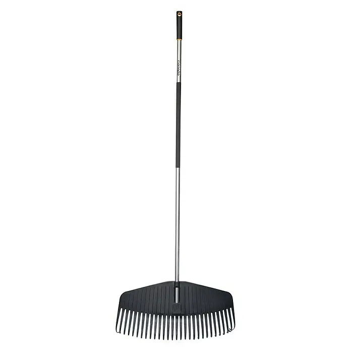 Fiskars Ergonomic Fächerbesen - Arbeitsbreite: 58 cm, Anzahl Zinken: 29, Langstiel - Vorderansicht