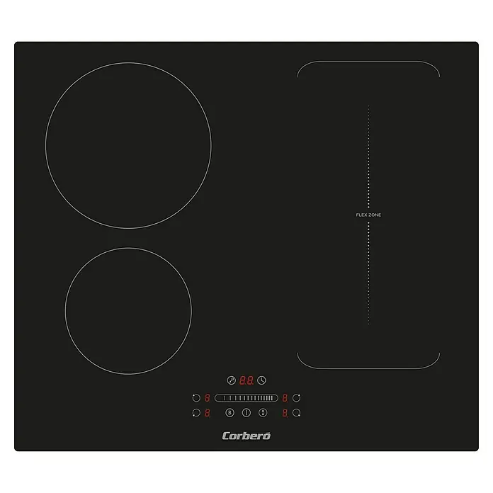 Corberó Placa de inducción CCIM3000FZ + Plancha - Zonas de cocción: 4 ud., Inducción, Temporizador - Vista superior
