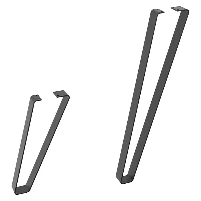 Möbelfuß - Traglast: 100 kg, Schwarz, L x B x H: 50 x 244 x 400 mm - Diagonale Ansicht