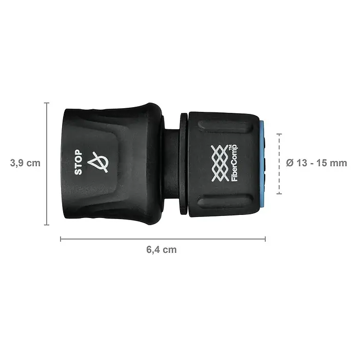Fiskars FiberComp Schlauchanschluss Stop - ½″ / ⁵⁄₈″ - Skizze