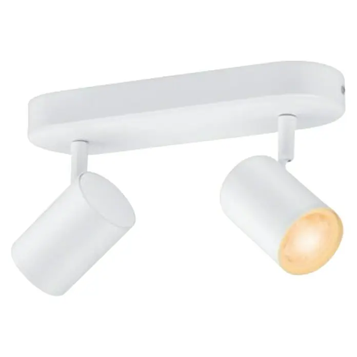 WiZ Imageo Regleta LED inteligente x2 - 10 W, L x An x Al: 12,3 x 25 x 10,5 cm, Color del marco: Blanco, RGBW - Vista angular