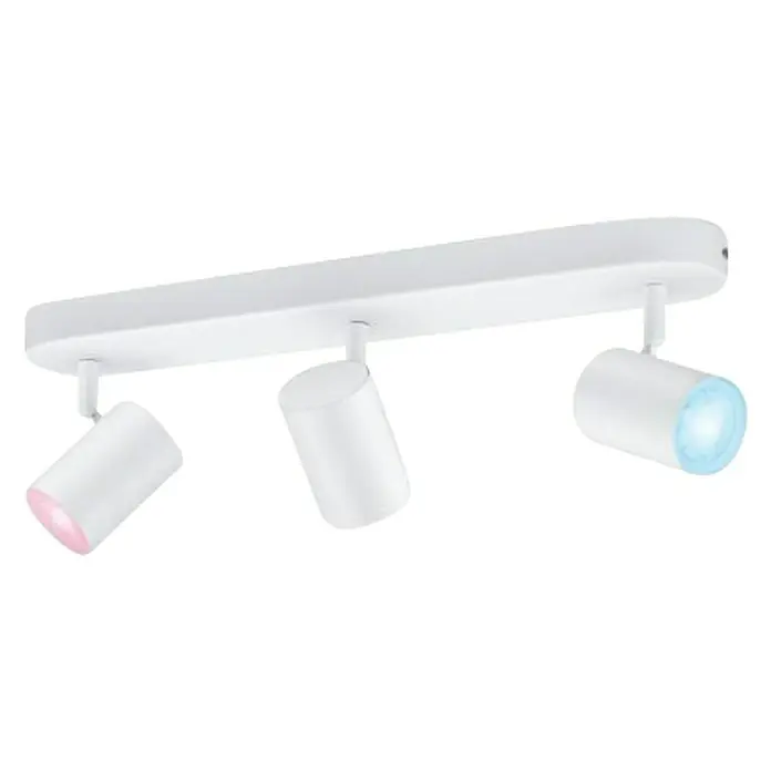 WiZ Imageo Regleta LED inteligente x3 - 15 W, L x An x Al: 12,3 x 44 x 10,5 cm, Blanco, RGBW - Vista angular