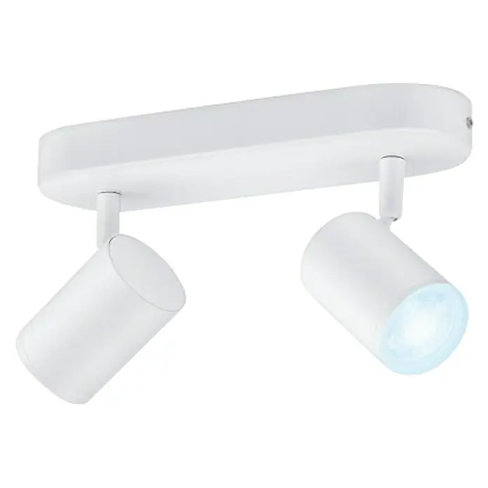 WiZ Imageo Regleta LED inteligente x2 - 10 W, L x An x Al: 12,3 x 25 x 10,5 cm, Color del marco: Blanco, Blanco frío - Vista angular