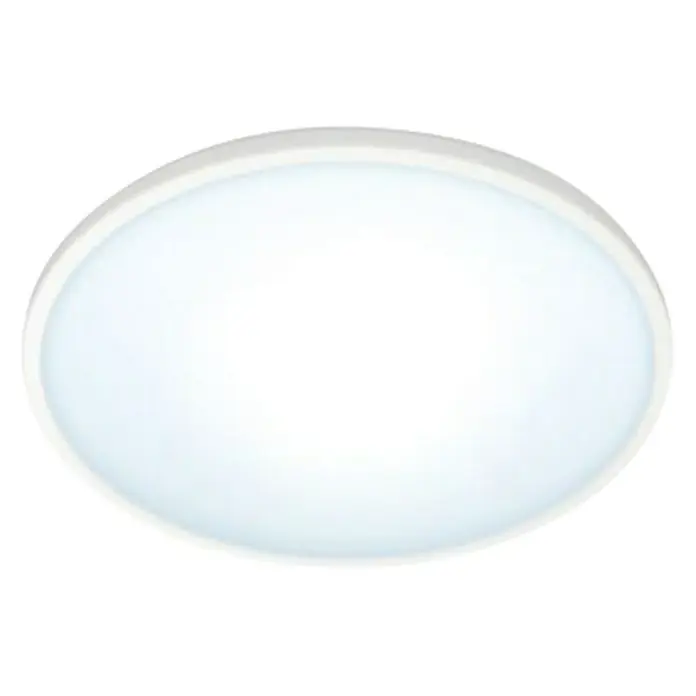 WiZ Plafón LED redondo Superslim - 16 W, Ø x Al: 29,2 x 2,3 cm, Color del marco: Blanco, Blanco frío - Vista angular