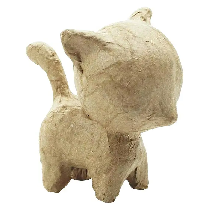 Décopatch Pieza decorativa Gato de pie - 1 ud., Cartón, 6 x 7 cm - Vista angular
