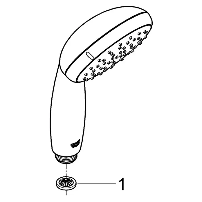 Grohe Teleducha Vitalio Go 100 - Número de funciones: 2 ud., Cromo - Dibujo técnico