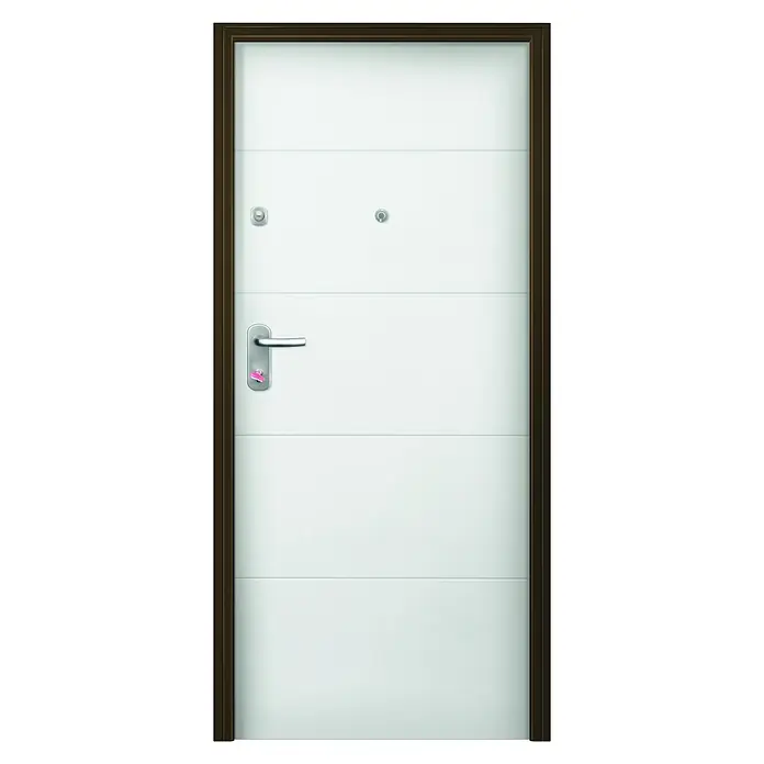 Solid Elements Puerta de entrada interior Acorazada Sapelly/Blanco lacado 400 - 80 x 204 cm, Derecha - Vista frontal