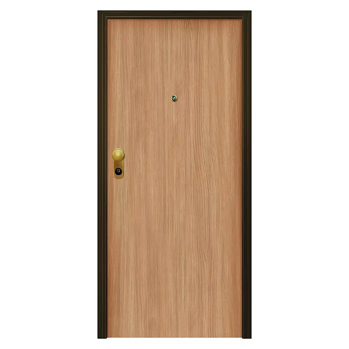 Solid Elements Puerta de entrada interior Acorazada Roble/Blanco lacado 400 - 80 x 204 cm, Derecha - Vista frontal