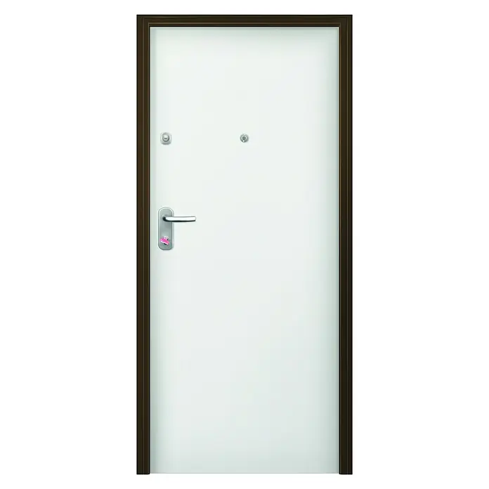 Solid Elements Puerta de entrada interior Acorazada Sapelly/Blanco lacado 100 - 80 x 204 cm, Derecha - Vista frontal