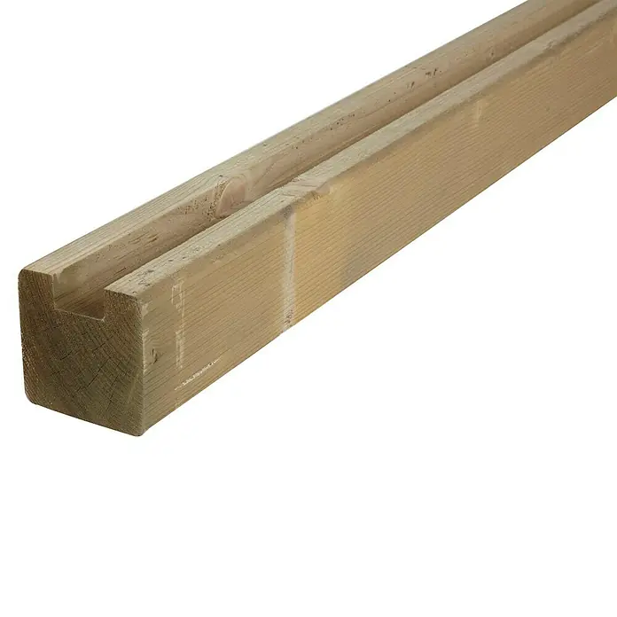 Forest-Style Poste para cercado U - Altura: 200 cm, Natural, Madera - Primer plano