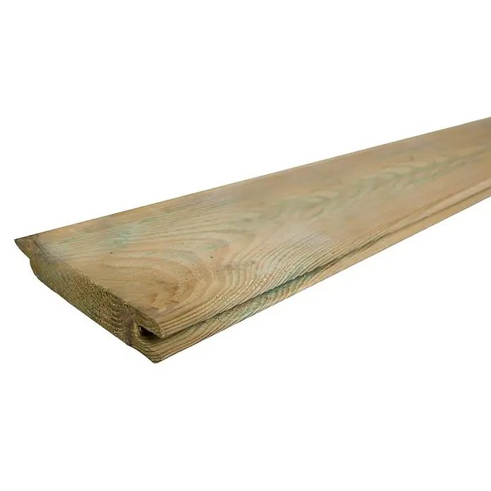 Forest-Style Traviesa de madera Lisa - 200 cm x 12 cm x 22 mm, Pino - Primer plano