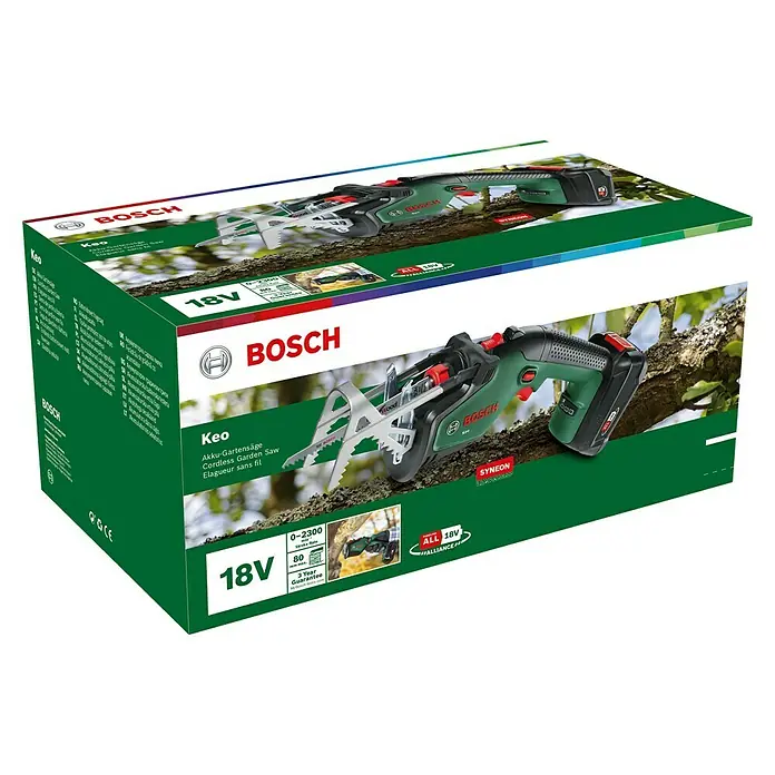 Bosch 18 V Power for All Gartensäge Keo - 18 V, Li-Ionen, 1 Akku - Diagonale Ansicht