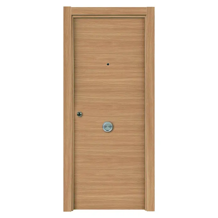 Solid Elements Puerta de entrada interior Blindada - 82,5 x 203 cm, Derecha, Roble claro - Vista frontal