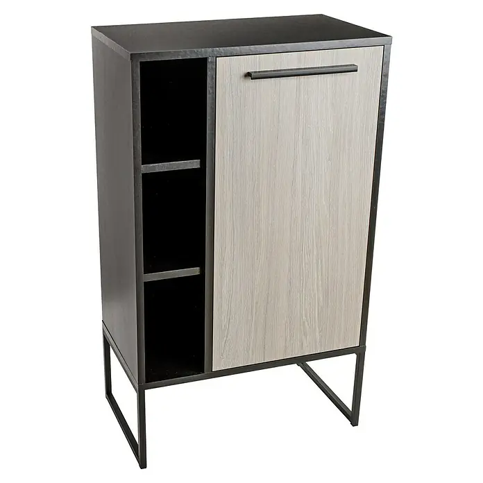 BAUHAUS Jannik Midischrank - 55 x 32 x 95 cm, Anthrazit, Steinesche - Diagonale Ansicht