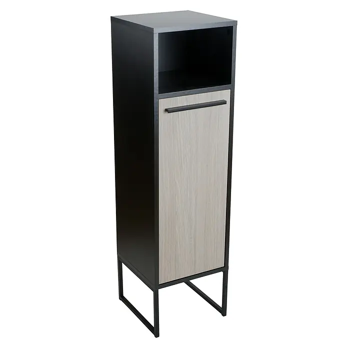 BAUHAUS Jannik Midischrank - 32 x 32 x 114 cm, Anthrazit, Steinesche - Diagonale Ansicht