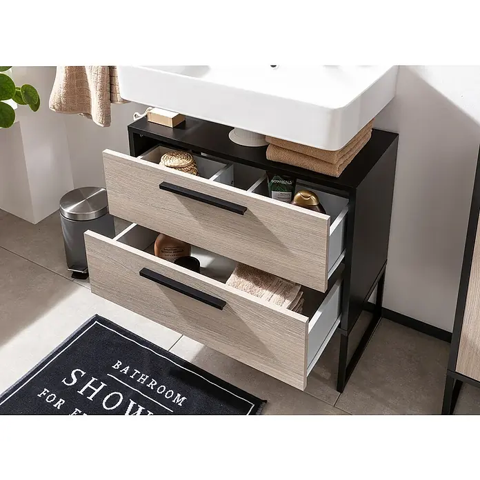 BAUHAUS Jannik Waschtischunterschrank - 65 x 32,5 x 66,5 cm, Steinesche, Matt - Stimmungsaufnahme