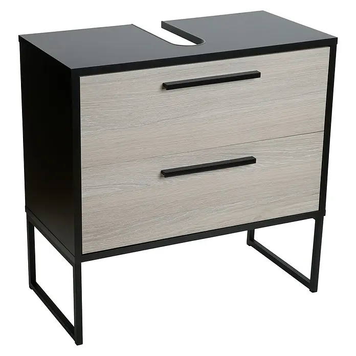 BAUHAUS Jannik Waschtischunterschrank - 65 x 32,5 x 66,5 cm, Steinesche, Matt - Diagonale Ansicht