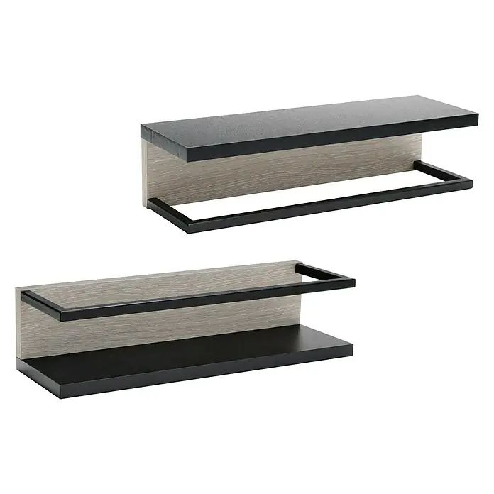 BAUHAUS Jannik Badregal - 40 x 13 x 10,5 cm, Steinesche/Anthrazit - Diagonale Ansicht