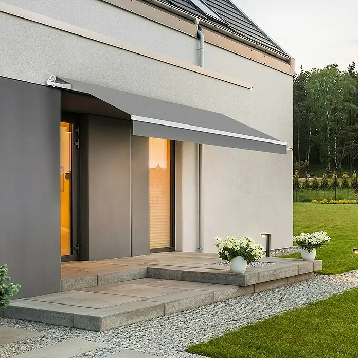 SmartSun Toldo de brazos articulados Original Kit Polie - Gris claro, Ancho: 3 m, Caída: 2 m - Foto ambiente