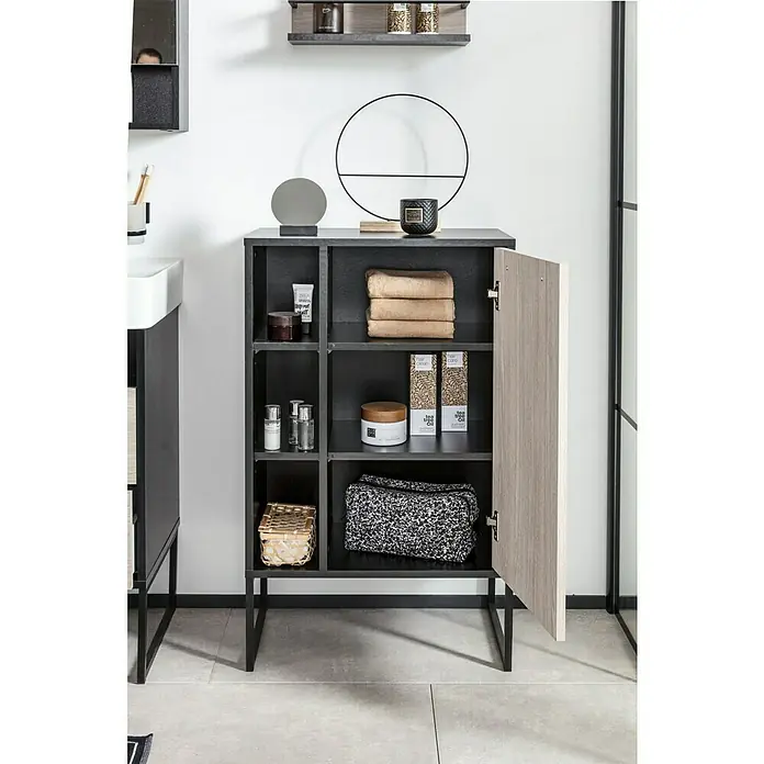 BAUHAUS Jannik Midischrank - 55 x 32 x 95 cm, Anthrazit, Steinesche - Stimmungsaufnahme