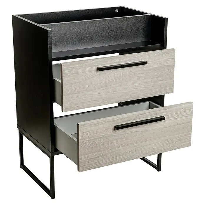 BAUHAUS Jannik Waschtischunterschrank - 58 x 39 x 76,5 cm, Steinesche, Matt - Diagonale Ansicht